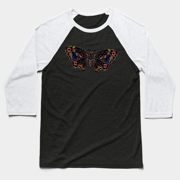 Aboriginal Art - Butterfly Baseball T-Shirt by hogartharts